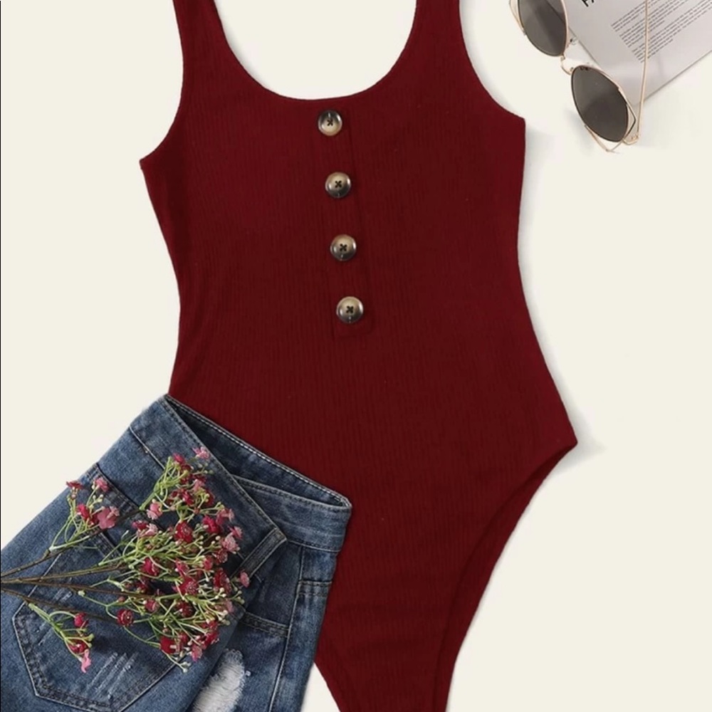 burgundy bodysuit